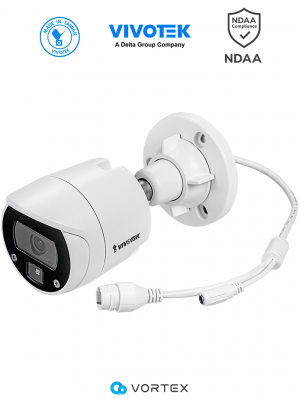 VIVOTEK IB639 - Cámara IP VORTEX Essential Series bullet exterior 2 MP, Lente fijo 2.8mm, IR 30m, WDR digital, IP66, IK10, NDAA, Almacenamiento 128GB, Analiticas IA: Intrusión, Cruce de Linea, Merodeo, Busqueda de Escena, Objeto Perdido/Abandonado - Image 1