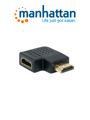 MANHATTAN 353489 - Adaptador HDMI HDMI A Hembra a A Macho, ángulo izquierdo de 90° - Image 1