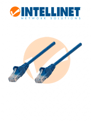 INTELLINET 342568 PATCH CORD / Cable de red, Cat6, UTP RJ45 Macho / RJ45 Macho, 0.5 m / Azul (Sobre Pedido) - Image 1