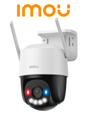 IMOU Cruiser SC 3MP (IPC-K7FN-3H0WE) - Cámara IP PT de 3 Megapíxeles/ Wifi/ Full Color/Disuasión activa luces Rojo-Azul/ Audio 2 Vías/ 30 Metros Visión Nocturna/ Sirena de 110 dB/ Smart tracking/ Ranura para MicroSD/ IP66/ #TopIMOU  #CONGIMOU1 - Image 1