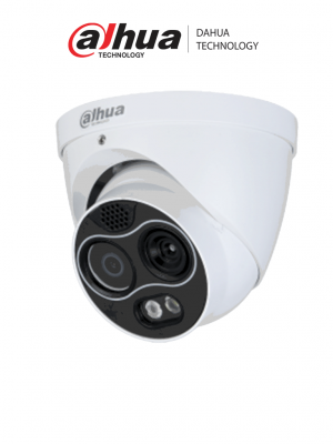 DAHUA TPC-DF1241-B2F2-DW-S8 - Camara IP Dual Termica/ Lente Termico de 2mm (256×192) / Lente Visible de 2mm y 4 Megapixeles/ Eureka/ IA con Detección de Calor, Fumadores, Vehiculos y Personas/ IR de 30 Mts/ IP67/ Alarma de Audio/ MicroSD/ E&S de Alarma/ - Image 1