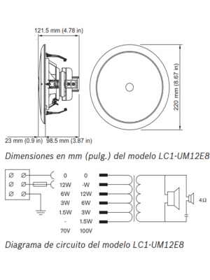 BOSCH M_LC1UM12E8 - Altavoz para montaje en techo 12W - Image 2