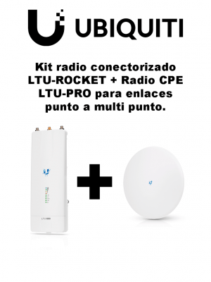 KIT - LTU-ROCKET + LTU-PRO para enlaces Punto a multi Punto /Ideal para CCTV Y WISP/Hasta 600 Mbps/2 millones de paquetes por segundo/5Ghz/Filtrado RF/Sincronización GPS/Solo compatible con tecnología LTU - Image 1
