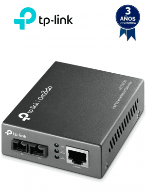 TP-LINK MC100CM - Convertidor de Fibra Óptica Multimodo con 1 puerto RJ45 10/100 Mbps y puerto de fibra óptica SC 100 Mbps. Alcance de hasta 2 km y función plug and play. - Image 1