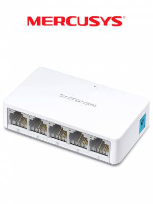MERCUSYS MS105 -   Switch no administrable para escritorio con 5 puertos 10/100 Mbps, diseño compacto y función Plug and Play. #MER4 - Image 1
