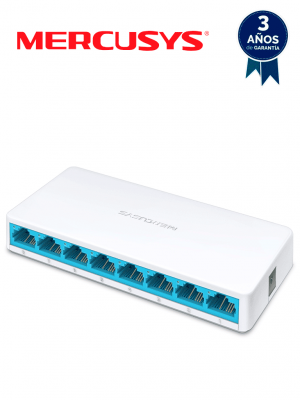MERCUSYS MS108 - Switch no administrable para escritorio, con 8 puertos 10/100 Mbps, diseño compacto y función Plug and Play #TPLM1 #MCI2 #TPMCIQ2 - Image 1