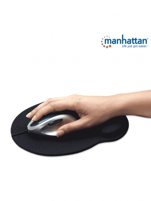 MANHATTAN 434362 Mouse Pad con Descansa Muñecas El material de gel promueve la posición adecuada de la mano y la muñeca, negro - Image 2
