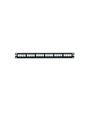 PANDUIT NKFP24Y - Panel de Parcheo NetKey™ Keystone, 24 puertos, 1 RU / Negro / Hasta 24 módulos Keystone para aplicaciones no blindadas / Panel descargado o vacío - Image 1