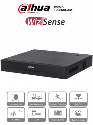 DAHUA NVR4416-16P-4KS2/I - NVR de 8 Megapixeles/ 16 Canales IP/ WizSense/ 4k Con IA/ 16 Puertos PoE/ 4 Bahías de Discos Duros/ 1 Ch de Reconocimiento Facial por el NVR/ 10 Bases de Datos de Rostros/ H265+/ SMD Plus/ Soporta Camaras con IA/ - Image 1