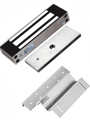 YLI YM500NWPACK - Paquete de Cerradura Magnética para exterior YM500NW y Soporte de Fijación tipo ZL / Fuerza de Sujeción 500kg (1200LB) / Para puertas de madera, vidrio y metálicas / IP68 - Image 1
