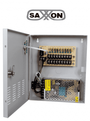 SAXXON PSU1210D9 - Fuente de Poder de 12 vcd/ 10 Amperes/ Para 9 Camaras/ 1.1 Amper por Canal/ Protección contra Sobrecargas/ Certificación UL/ - Image 1