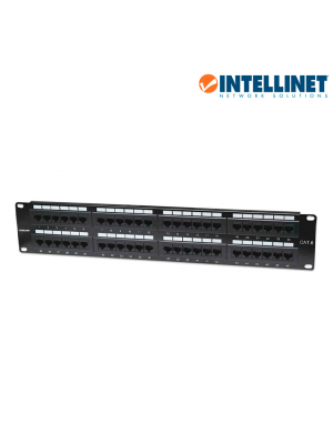 INTELLINET 560283 - Panel de parche Cat6 de 48 puertos, UTP, 2U - Image 1