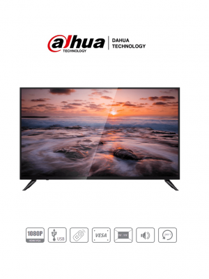 DAHUA LM43-F200 -Pantalla profesional de 43" FHD, ideal para sistemas CCTV. Diseñada para operar 24/7, con conectividad VGA y HDMI, altavoces integrados, brillo de 330 cd/m² y tiempo de respuesta de 8 ms. #SMBMonitoreo #ProAccesorios - Image 1