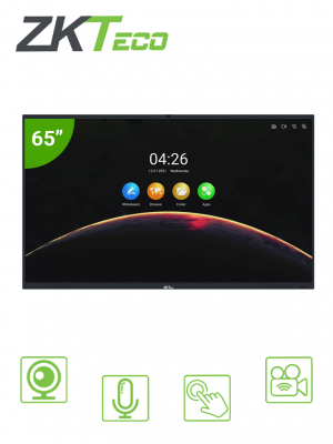 ZKTECO IWB65B - Pantalla Digital Interactiva / 65 pulgadas / 4K UHD / Android / Bisel Delgado / Cámara Integrada 13 megapíxeles / Matriz de 6 Micrófonos / 20 Puntos Multi-touch  / Proyección Inalámbrica mediante WiFi - Image 1