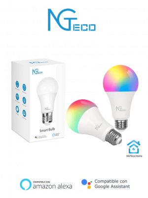 NGTECO NGL200PAQ2 - Paquete de 2 Focos Inteligentes WiFi / Colores Regulables / Control Remoto vía App / Control de Voz mediante Amazon Alexa y Asistente de Google / Temporizador - Image 1