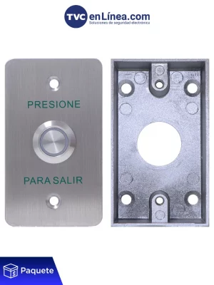 YLI YWP880BLED800AM - Paquete con Botón de Salida Mecánico con Indicador LED (Verde) y Caja de Montaje Metálicos para Instalación Segura - Image 1