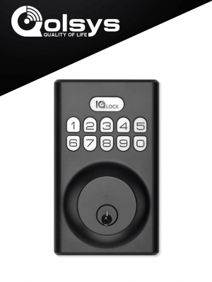 QOLSYS IQDLK-PGK-MB Cerradura con botón pulsador - Cerradura Inteligente PowerG, color negro mate ( Matted Black ) #IQ #PDFM - Image 1