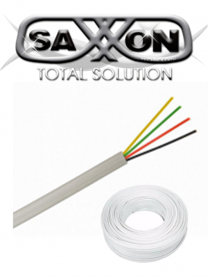 SAXXON OWA4305JF- Cable de alarma de 4 conductores/ CCA/ Calibre 22 AWG/ 305 metros/ Retardante a la flama/ Recomendable para control de acceso/ Videoportero/ Audio - Image 1