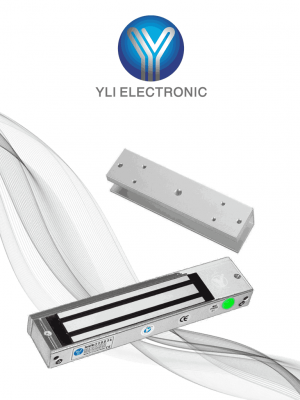 Paquete de Cerradura Magnética YM180NLED y MBK180UL para Puertas de Vidrio sin Marco / 180 kg (350 Lb) / Con Indicador Led - Image 1