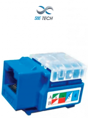 SBETECH 2302BL- Módulo jack keystone RJ45, 8 hilos, CAT 5e, compatible con calibres AWG 22-26, color azul - Image 1