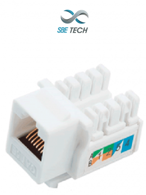 SBETECH 2302WT- Módulo jack keystone RJ45, 8 hilos, CAT 5e, compatible con calibres AWG 22-26, color blanco - Image 1