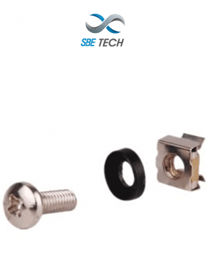 SBETECH JTE1224- Juego de tuerca enjaulada y tornillo con 50 piezas, tornillos 12-24, para montaje de equipos en gabinete - Image 1