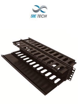 SBETECH SBE-OH2URD -  Organizador de cable horizontal para rack, con doble lado y base metálica, 19 pulgadas, y 2UR - Image 1