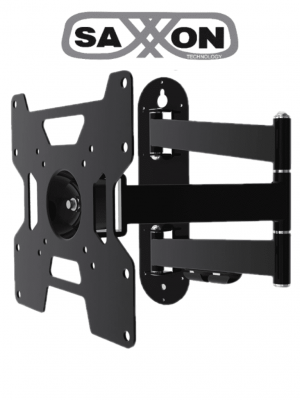 SAXXON SXVMLT12D - Soporte de Pared para Pantallas de 23 a 37 Pulgadas/ Soporta 25 Kg de Carga/ Brazo de Doble Articulación/ Angulo Ajustable/ Distancia a la Pared de Hasta 47.3 cm/  Aluminio/ VESA 75/ 100/ 200/ Diseño Ergonómico/ - Image 1