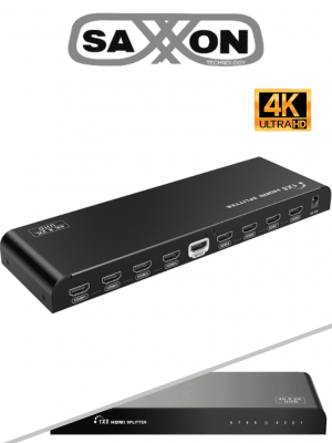 SAXXON LKV318HDR-V2.0 - Divisor de Video HDMI  de 1 Entrada y 8 Salidas/ Soporta Resolución Ultra HD 4K&2K @30 Hz/ Distancia  de 10 Metros en Entrada y Salida/ Switch EDID/ - Image 1