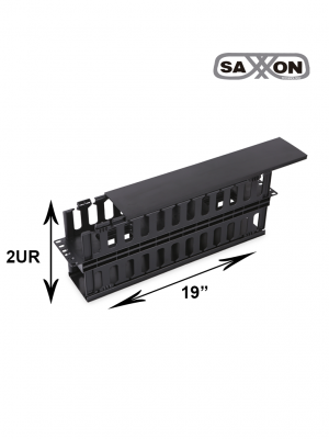 SAXXON J60610 - Organizador de cable horizontal para rack / Doble lado / Plastico / 2U - Image 2