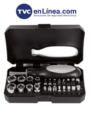 PITCAIRN - Set de Herramientas con Desarmador de 16 Puntas/ 8 Dados Intercambiables/ Mango Ergonómico/ Medidas 13.5x8cm/ - Image 1