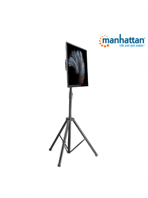 MANHATTAN 461412- Soporte de Piso para Pantallas de 37 a 70 Pulgadas/ 35 Kg de Carga/ Trípode con Ajuste de Altura de 1.24 a 1.88 Mts/ Ajuste de Inclinación/ VESA 200/ 400x200/ 300/ 400/ 600x400/ - Image 4