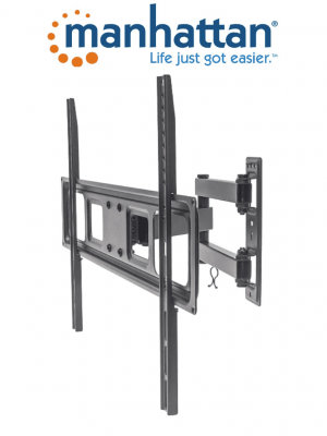 MANHATTAN 461337 - Soporte de Pared para Pantallas de 37 a 70 Pulgadas/ 35 Kg de Carga/ Brazo Articulado/ Ajustes de Inclinación, Giro y Nivel/ Distancia a la Pared de 24.7 cm/ Acero/ VESA 200/ 300/ 400X200/ 400/ 600X400/ - Image 1