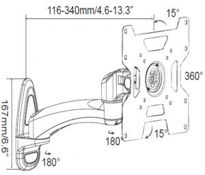 SAXXON SXVML20S - Soporte de Pared para Pantallas de 23 a 37 Pulgadas/ Diseño Estético y Elegante/ Soporta 25 Kg de Carga/ Ajuste Horizontal y Vertical/ Distancia a la Pared de Hasta 34 cm/  Aluminio/ VESA 75/ 100/ 200/ Ergonómico/ - Image 2
