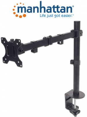 MANHATTAN 461542 - Soporte de Escritorio para Monitores de 13 a 32 Pulgadas/ 8 Kg de Carga/ Brazo Doble Articulado/ Ajuste Horizontal y Vertical/ VESA 75/ 100/ - Image 1