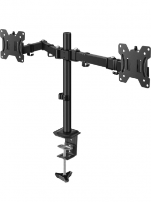 STEREN STV215 - Soporte de Escritorio para 2 Monitores de Hasta 32 Pulgadas /Estándar VESA: 75x75/ 100x100/ Ajuste Inclinación y Giro/ Soporta Hasta 8Kg / Articulaciones en Cada Brazo / Compatible con Monitores Curvos/ - Image 1