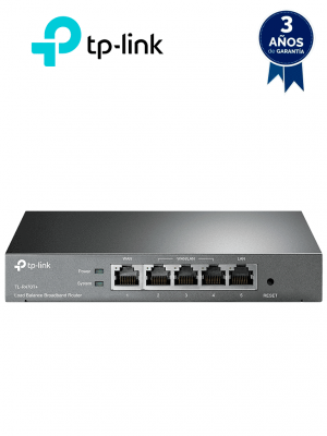TP-LINK TL-R470T+ - Ruteador balanceador de cargas Multi WAN con 1 puerto WAN y 1 puerto LAN fijos RJ45 Fast Ethernet, más 3 puertos RJ45 intercambiables LAN & WAN Fast Ethernet. Ideal para oficinas pequeñas. #MCI2 - Image 1