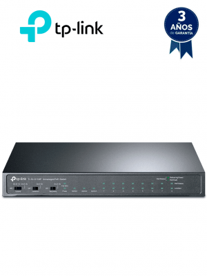 TP-LINK - TL-SL1311MP / Switch de Escritorio No Administrable 11 Puertos / 8 puertos 10/100Mbps RJ45 POE+/ 2 Puertos 10/100/1000 RJ45 / 1 Puerto Gigabit SFP / 8 puertos POE+ / 124 Watts totales /  POE Hasta 100m / Modo Extendido Hasta 250m - Image 1