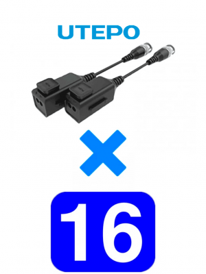 UTEPO UTP101PHD6PAK16 - 16 Pares de transceptores pasivos HD / Distancias: CVI 720p a 300M, 1080p a 250M, 4MP a 200M, 4K a 150M - Image 1
