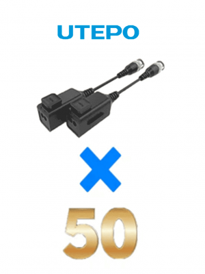 UTEPO UTP101PHD6PAK50 - 50 pares de transceptores pasivos HD, diseño para empalmes ordenados, distancias CVI: 720p a 300m, 1080p a 250m, 4MP a 200m, 4K a 150m - Image 1