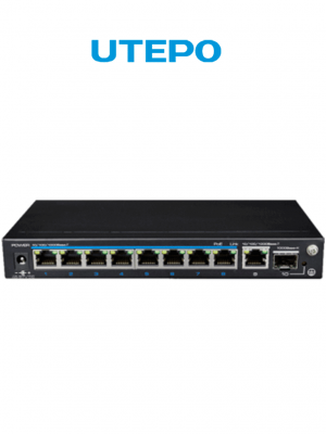 UTEPO UTP3GSW0802TSP120 - Switch PoE de 10 puertos: 8 PoE 10/100/1000 Mbps, 1 RJ-45 10/100/1000 Mbps, 1 SFP 1000 Mbps, PoE 120W, hasta 250m en modo CCTV, no administrable - Image 1