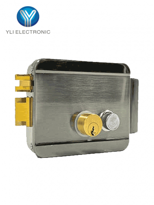 YLI ABK702BL - Cerradura Eléctrica Izquierda / Carcasa Metálica / Apertura con Botón, Llave / 12VDC / Uso Interior / Compatible con Controles de Acceso #YL1 - Image 1