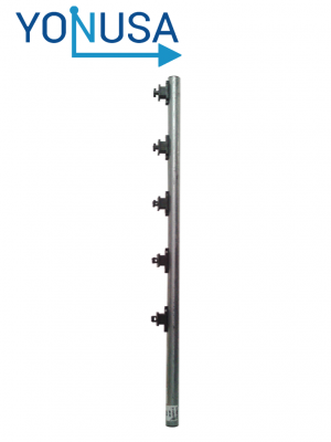 YONUSA TUBOAP101 - Poste de paso para cerco eléctrico, tubo con 5 aisladores de paso instalados/ Tubo de 1.20 mts. listo para instalación en campo - Image 1