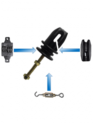 YONUSA AP401 - Aislador 3 en 1 realiza funcion de aislador Paso, esquina y tensor para cercos electricos / Resistente a la corrosión / Resistencia de tensión de 70 a 120  Kgs - Image 5