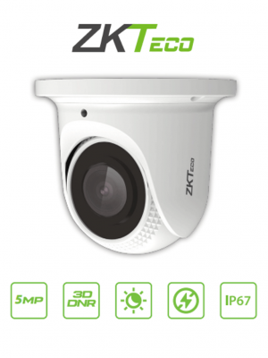 ZKTECO ES855P21CS7MI- Cámara IP Domo 5 Megapíxeles / Compresión H.265 / Lente de 2.8 mm / Alcance IR 30 mts / Micrófono Integrado / Carcasa metálica / PoE /  IP67 / P2P / ONVIF Profile S - Image 1