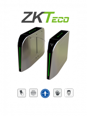 ZKTECO FBL300 - Barrera Peatonal Tipo Flap Bidirecc. / 2 Chasis Acero SUS304// Aleta de Acrílico/ 110V/ 35 Personas x Min/ Carril 60 cm/ Exterior Protegido/ 2 millones de Ciclos/ 5 pares de Infrarrojos / No cuenta con Lectores y Panel - Image 1