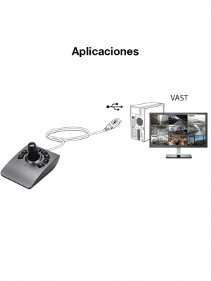 VIVOTEK AJ-001 - Control de palanca joystick para NVR, PTZ y Software VAST 2, VSS VIVOTEK con 8 teclas y conector USB - Image 3