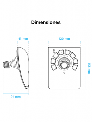 VIVOTEK AJ-001 - Control de palanca joystick para NVR, PTZ y Software VAST 2, VSS VIVOTEK con 8 teclas y conector USB - Image 2