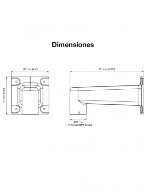 VIVOTEK AM-218_V02 - Soporte de montaje en pared tipo L, compatible con soportes en poste y esquina - Image 2