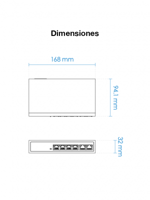 VIVOTEK AW-FET-060C-065 - Switch PoE no administrable con 4 puertos PoE FE RJ45, 2 puertos FE RJ45, 2 puertos Modo Extendido hasta 200m, 30W por puerto, 60W totales, 1.2 Gbps y protección 4KV - Image 2